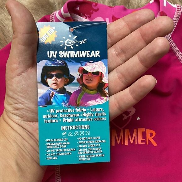 Bonz Girls Baby Rash-guard Ruffled Little Mermaid Swim Top - Picture 5 of 6